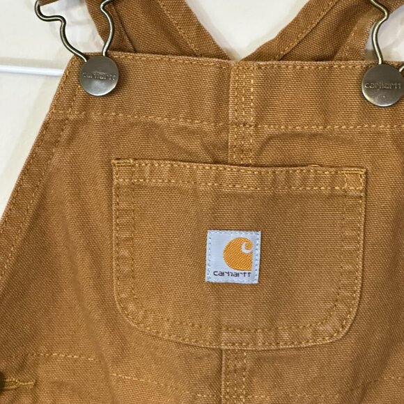 Carhartt Bib Overalls 100% Cotton Duck Canvas Brown 24 Mo - Picture 4 of 10
